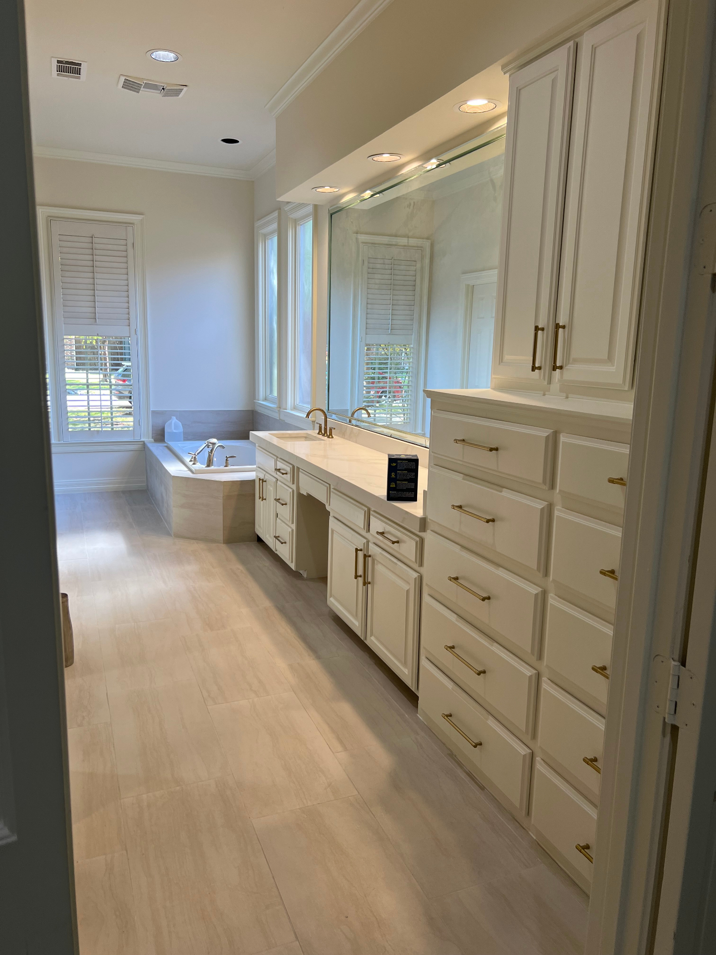 Classic Marble Primary Bath in Plano, TX by SHADELE Design & Remodeling