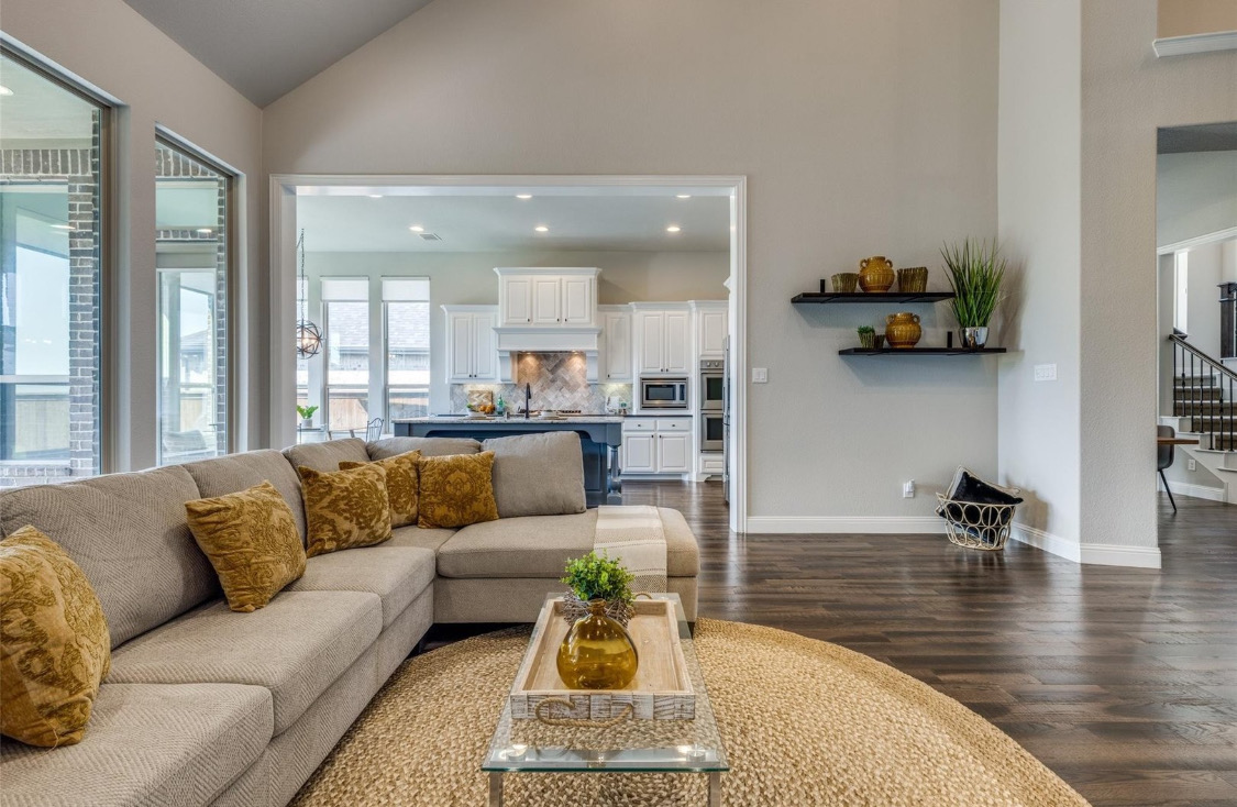 Open Concept Living to Kitchen in McKinney, TX by SHADELE Design & Remodeling